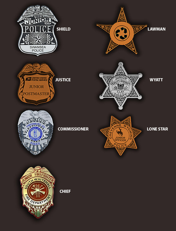 Police, Sheriff and Law Enforcement Patch Shaped Stickers - Badge